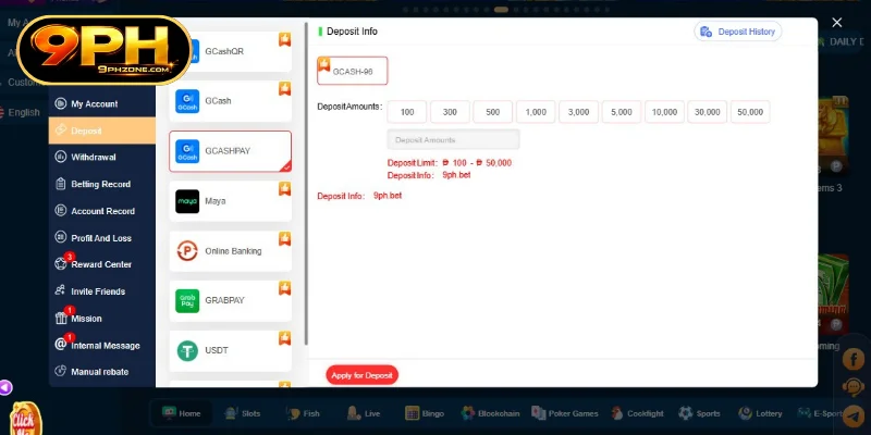 9PH only processes transactions directly from the account holder's account