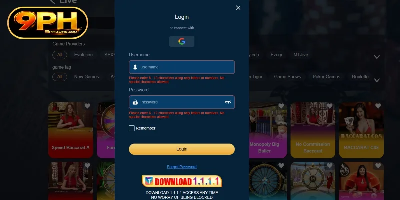 How to  in to 9PH Login quickly