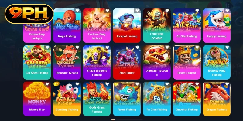 Popular and exciting 9PH Fishing games